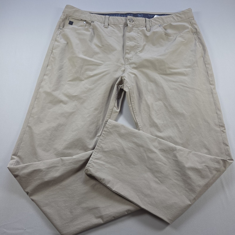 Vineyard Vines On The Go Pants Mens 40x30 Beige OTG Performance Stretch Chino